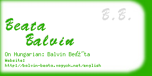 beata balvin business card